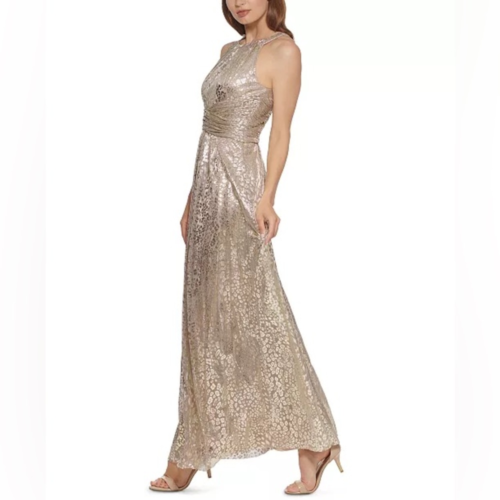 NEW Eliza J Sleeveless Gold Metallic Animal Print Dress Gown SIZE 20W womens - Picture 10 of 10